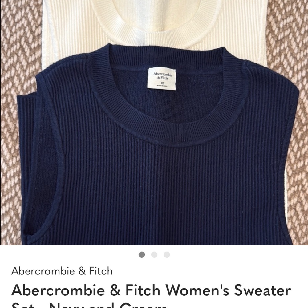 Abercrombie & Fitch Navy and Cream Sweater Set